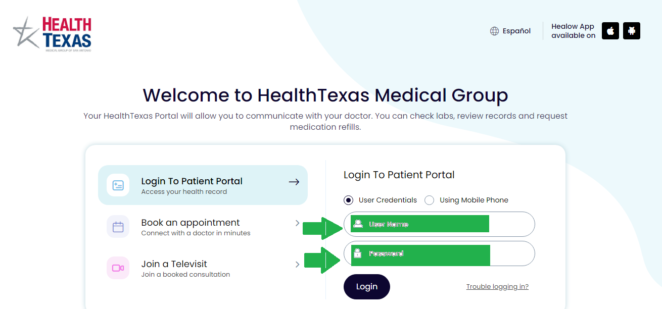 Health Texas Patient Portal Login