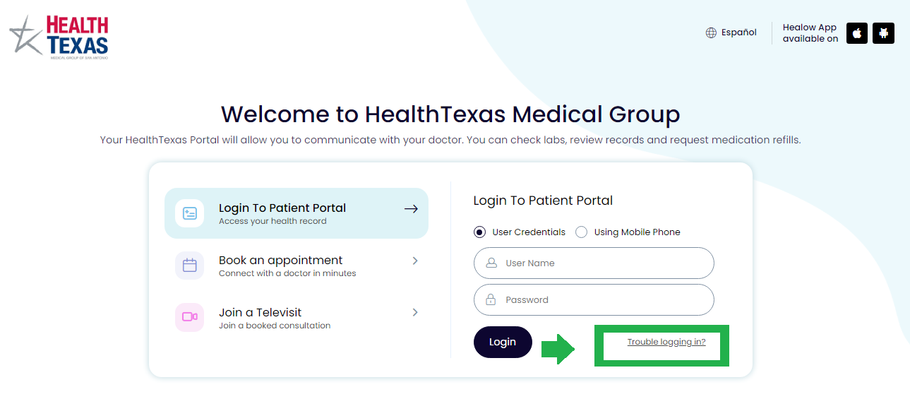 Reset Health Texas Patient Portal Login Password